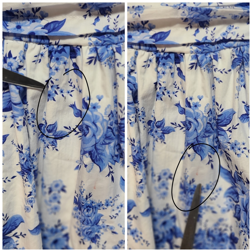 Rare Editions Girls size 8 Puff Sleeve Blue Floral - Picture 3 of 4